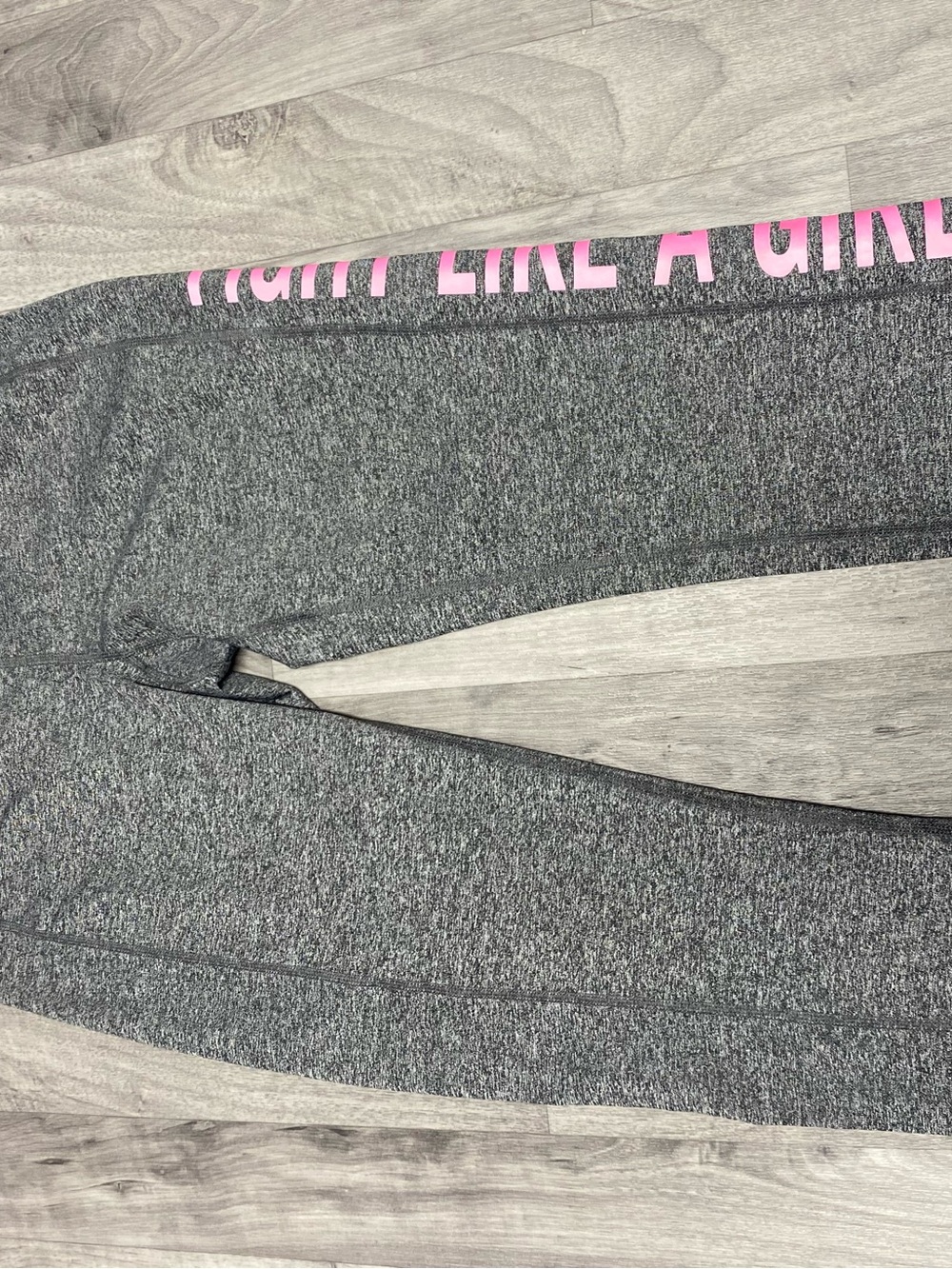 Ideology Gray Leggings with Pink Lettering